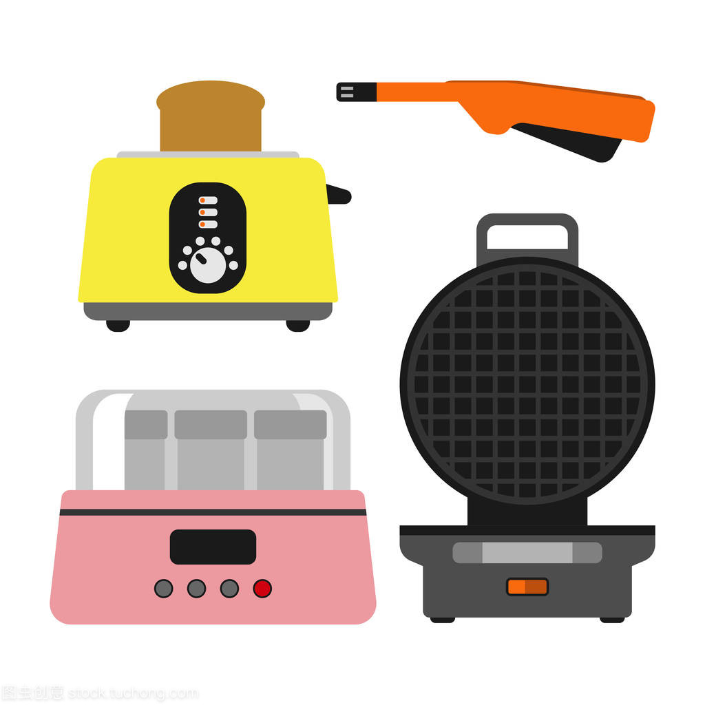 老老式的烤箱矢量插图厨具家电热符号电动工具和国内酸奶电烹调炉灶家庭技术