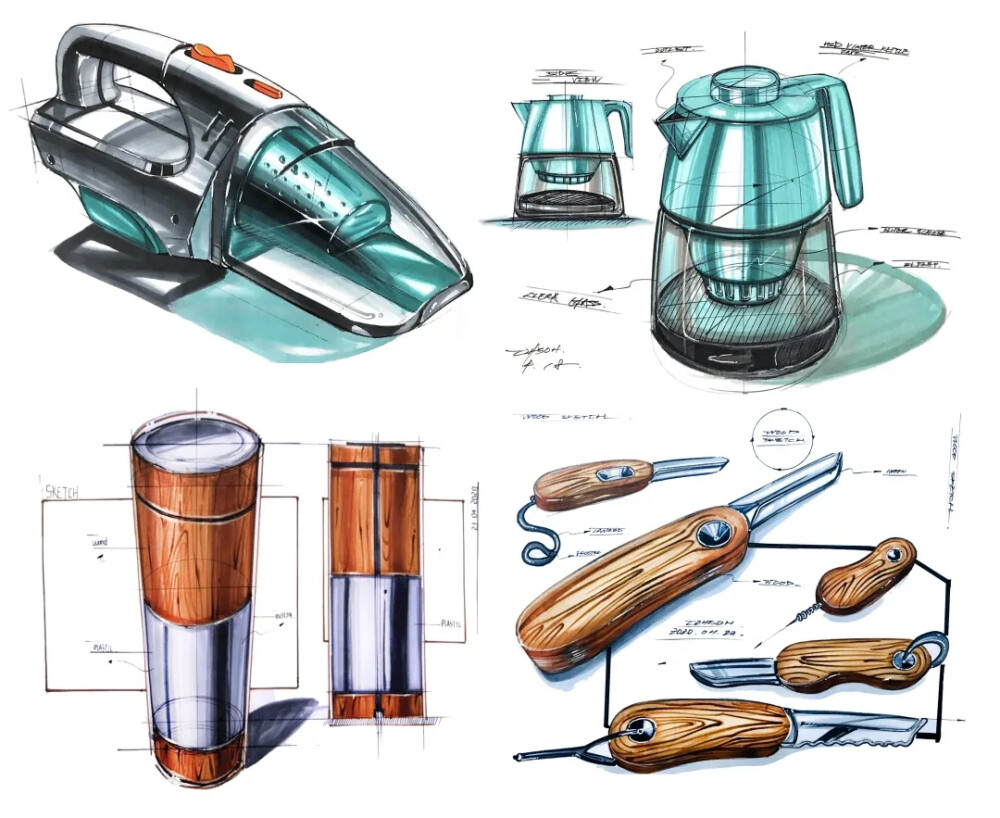 工业设计产品手绘。