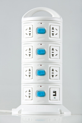 【立式手提USB充电接线板插座,造型美观,质量可靠】价格,厂家,图片,移动插座/排插/插线板,慈溪市牛人电器-